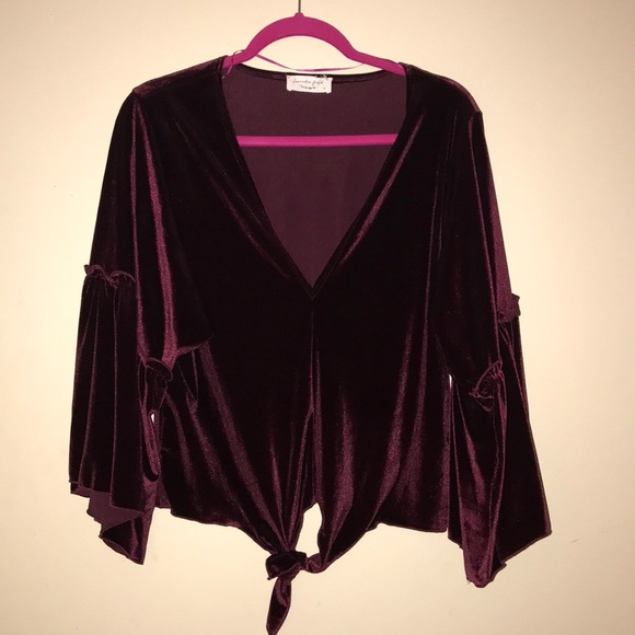 Lavender Field Tops - 🦋 NWOT Velvet Statement Sleeve Top